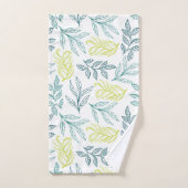 パステルカラー葉 バスタオルセット (ハンドタオル)