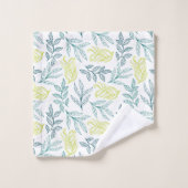 パステルカラー葉 バスタオルセット (ウォッシュタオル)