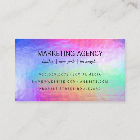 パステルカラー虹の背景 名刺 (裏面)