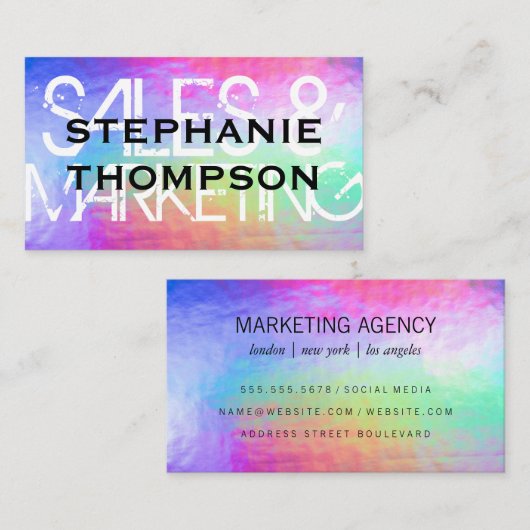 パステルカラー虹の背景 名刺 (正面/裏面)