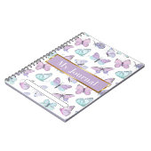 パステルカラー蝶ジャーナルスパイラルノート ノートブック (左側)