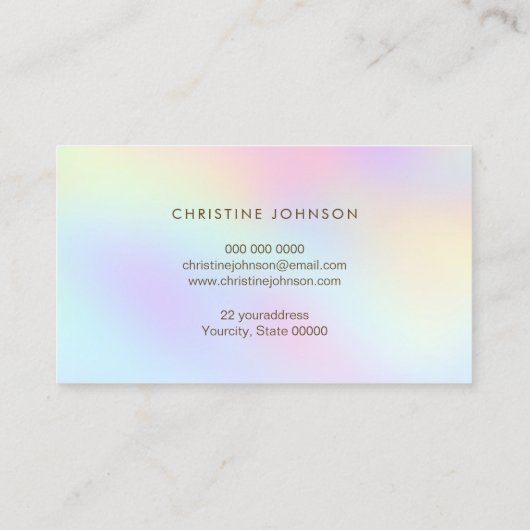 パステルカラー蝶 名刺 (裏面)