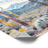 パステルカラー超現実的抽象芸術砂漠サボテン ポスター (角)