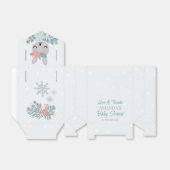 パステルカラー雪の冬のバニーベビーシャワー フェイバーボックス (折り畳みなし)