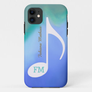 パステルカラー音楽ノートパーソナライズされた iPhone 11 ケース