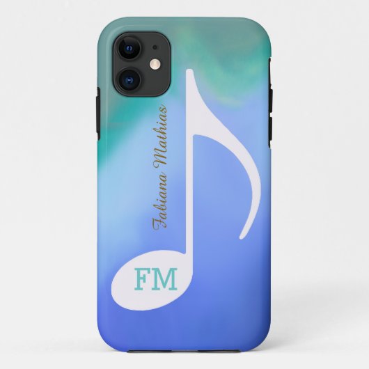 パステルカラー音楽ノートパーソナライズされた Case-Mate iPhoneケース (裏面)