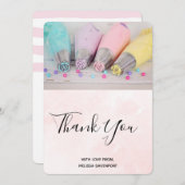 パステルカラー飾ケーキのツール サンキューカード (正面/裏面)