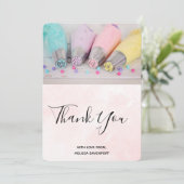パステルカラー飾ケーキのツール サンキューカード (スタンド正面)