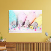 パステルカラー飾ケーキの工具写真 キャンバスプリント (インサイチュ (リビング))