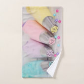 パステルカラー飾ケーキの工具写真 バスタオルセット (ハンドタオル)