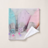 パステルカラー飾ケーキの工具写真 バスタオルセット (ウォッシュタオル)