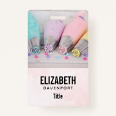 パステルカラー飾ケーキの工具写真 バッジ (正面)