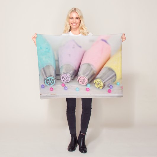 パステルカラー飾ケーキの工具写真 フリースブランケット (インサイチュ)