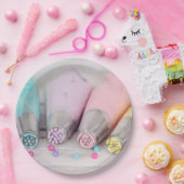 パステルカラー飾ケーキの工具写真 ペーパープレート (パーティー)