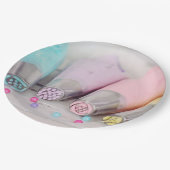 パステルカラー飾ケーキの工具写真 ペーパープレート (アングル)