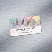 パステルカラー飾ケーキの工具写真 マグネット名刺 (インサイチュ)