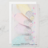 パステルカラー飾ケーキの工具写真 便箋 (正面/裏面)