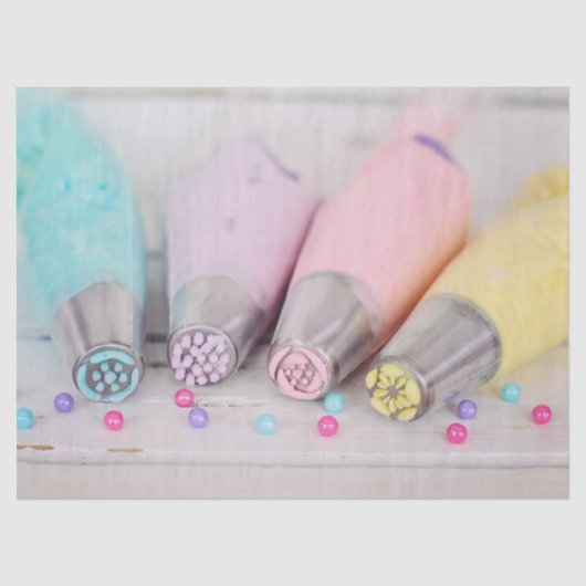 パステルカラー飾ケーキの工具写真 薄葉紙 (正面)