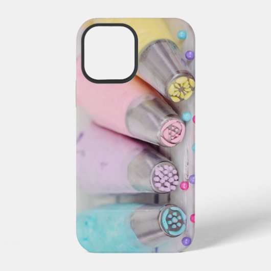 パステルカラー飾ケーキの工具写真 iPhoneケース (裏面)