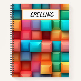 パステルカラー3-Dエフェクトキューブ ノートブック