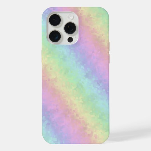 パステルカラー3Dレインボーアートのブロック iPhoneケース (裏面)