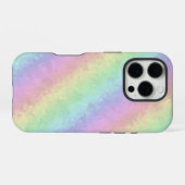 パステルカラー3Dレインボーアートのブロック iPhoneケース (裏面横)