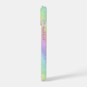 パステルカラー3Dレインボーアートのブロック iPhone 15ケース (左側面)