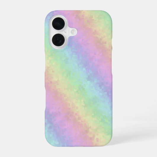 パステルカラー3Dレインボーアートのブロック iPhone 16ケース (裏面)