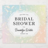 パステルカラー イリデセント アニマル プリント ブライダル シャワー スパークリングワインラベル (シングルラベル)