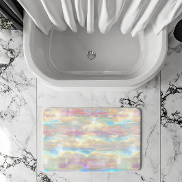 パステルカラー シャイニング虹色ストライプ柄 バスマット
