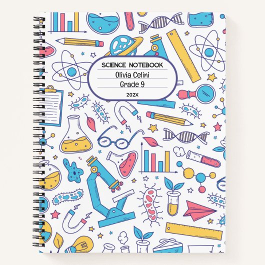 パステルカラー、シンプルイラストスタイル ノートブック (正面)