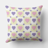 パステルカラー。ハート形状パターン。 クッション (裏面)