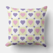 パステルカラー。ハート形状パターン。 クッション (正面)