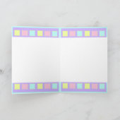 パステルカラー&パープルハートがバースデーカーを打つ サンキューカード (内部)