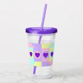 パステルカラー&パープルハートのビート アクリルタンブラー (裏面)