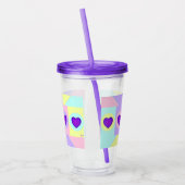 パステルカラー&パープルハートのビート アクリルタンブラー (左)