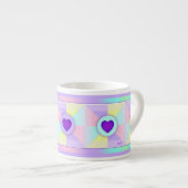 パステルカラー&パープルハートのビート エスプレッソカップ (正面右)