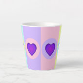 パステルカラー&パープルハートのビート カフェラテマグ (正面)