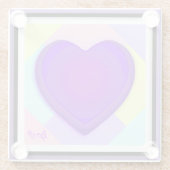 パステルカラー&パープルハートのビート ガラスコースター (裏面)