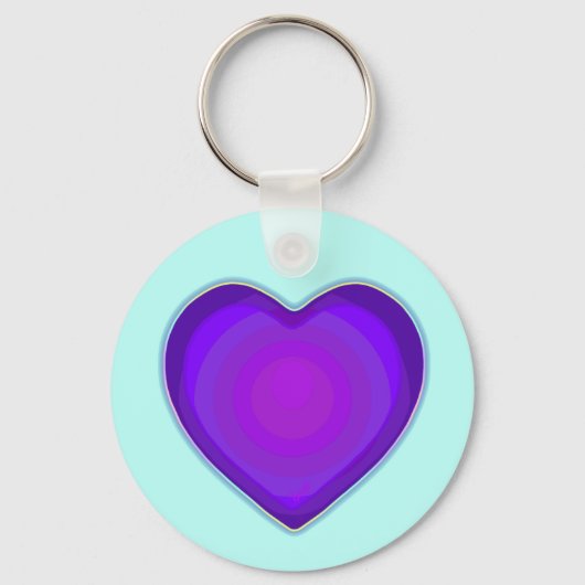パステルカラー&パープルハートのビート キーホルダー (正面)