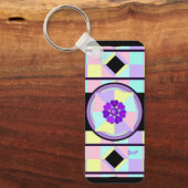 パステルカラー&パープルハートのビート キーホルダー (正面)