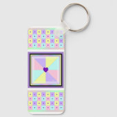 パステルカラー&パープルハートのビート キーホルダー (裏面)