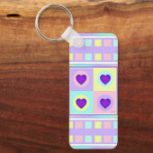 パステルカラー&パープルハートのビート キーホルダー (正面)
