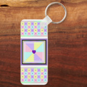 パステルカラー&パープルハートのビート キーホルダー (裏面)