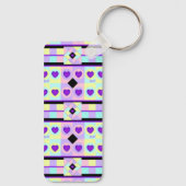 パステルカラー&パープルハートのビート キーホルダー (裏面)