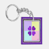 パステルカラー&パープルハートのビート キーホルダー (正面左)