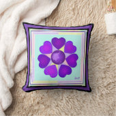 パステルカラー&パープルハートのビート クッション (ブランケット)