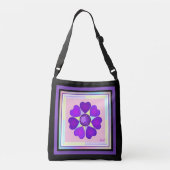 パステルカラー&パープルハートのビート クロスボディバッグ (裏面)