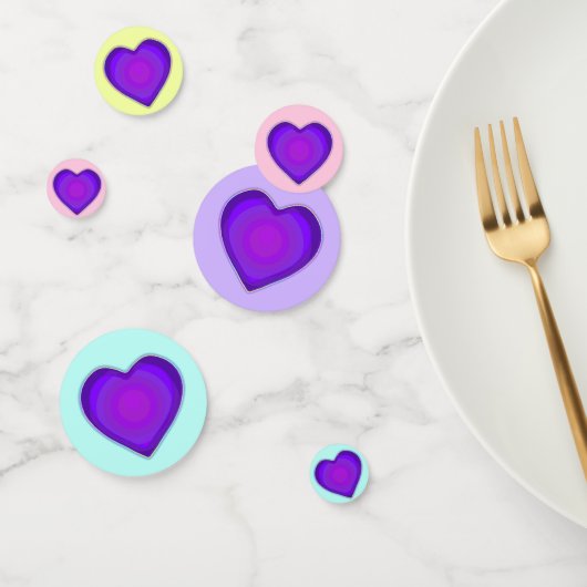 パステルカラー&パープルハートのビート コンフェッティ (グループ)