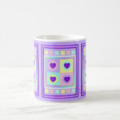 パステルカラー&パープルハートのビート コーヒーマグカップ (中央)